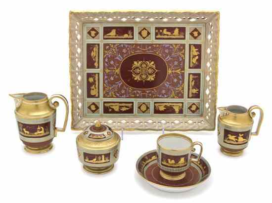 Appraisal: A Royal Vienna Porcelain Tea Service comprising a tray a