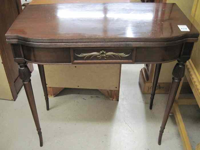 Appraisal: FEDERAL STYLE MAHOGANY GAME TABLE Sheraton Revival design American mid-