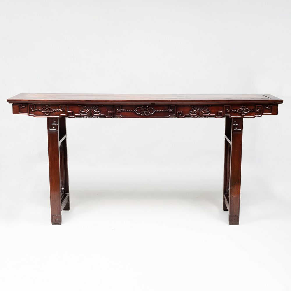 Appraisal: Large Chinese Carved Hardwood Altar Table ft in x ft