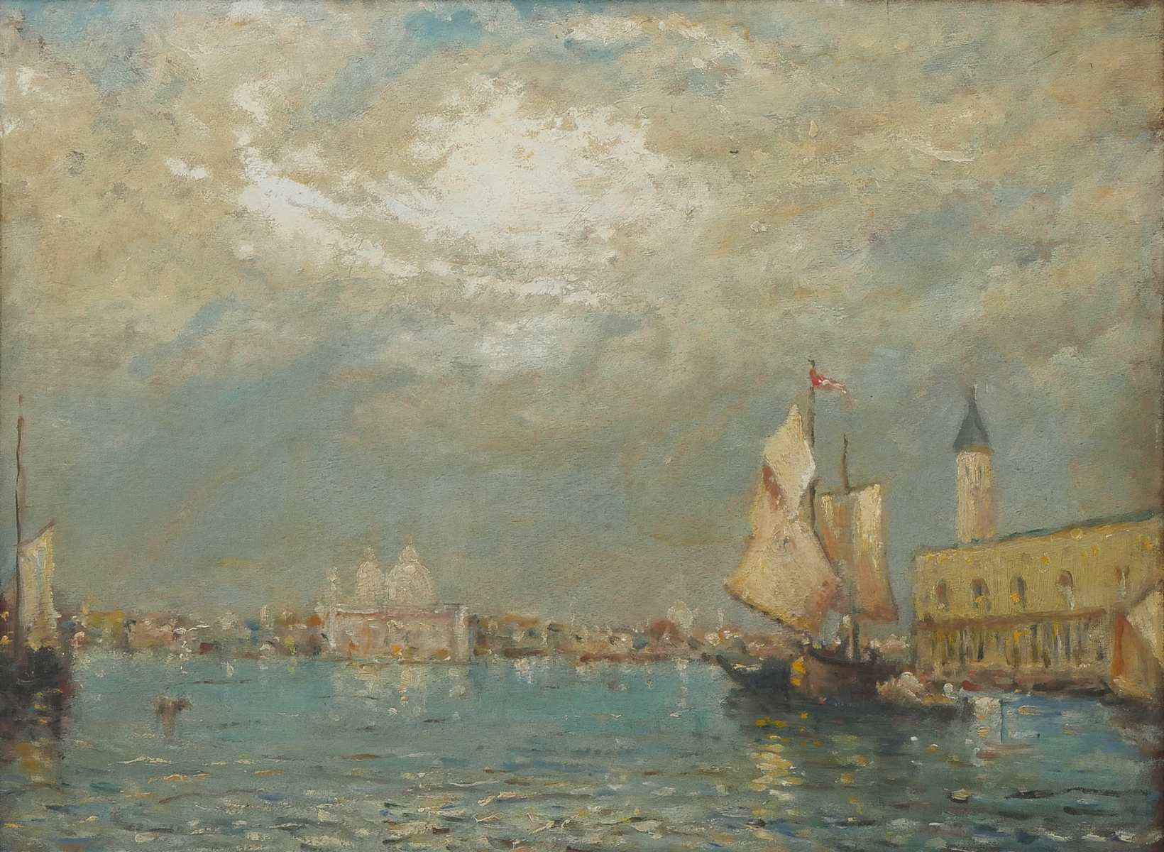 Appraisal: CAMPI GRAND CANAL VENICE PAINTING '' x '' no visible