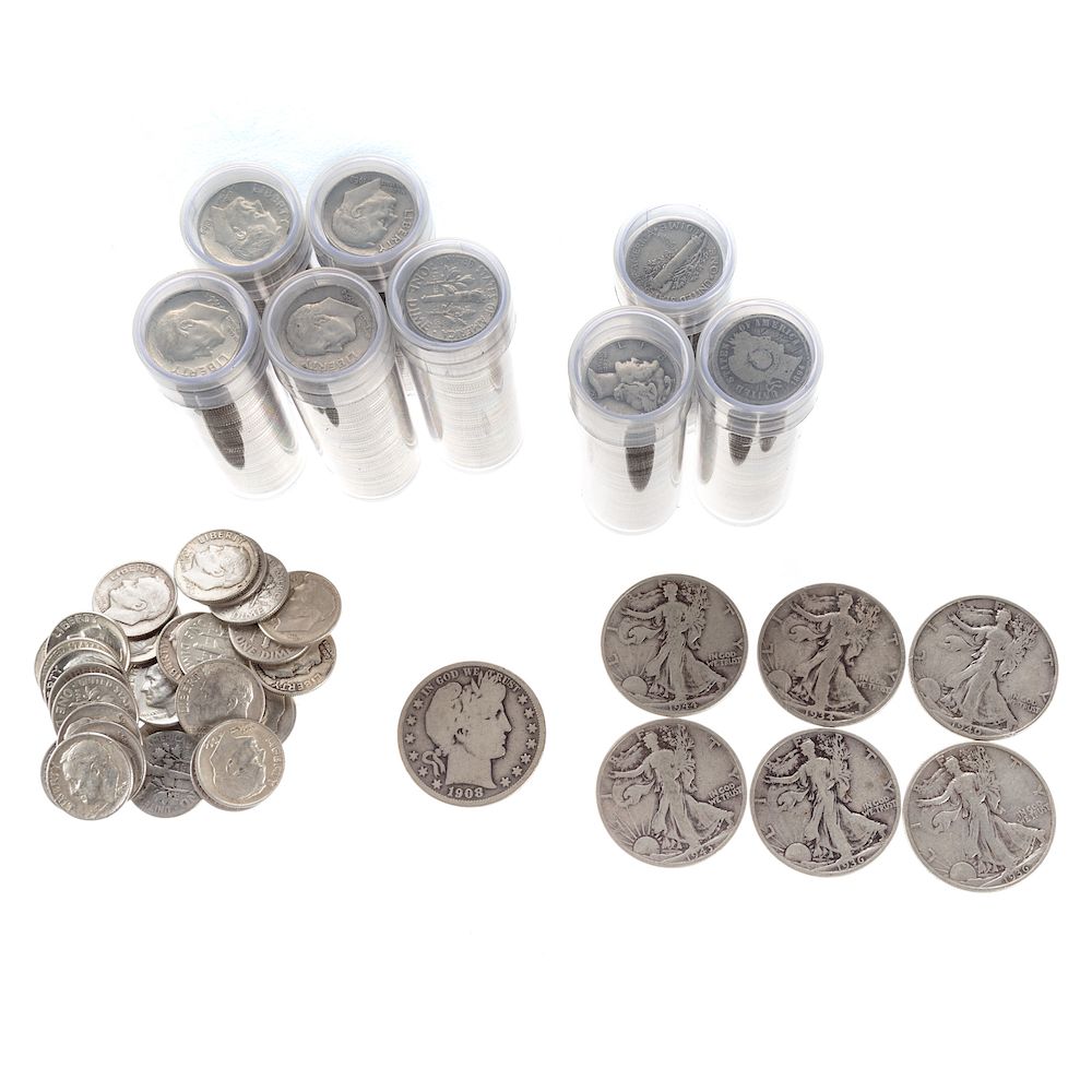 Appraisal: Silver Dimes Silver Halves Mercury Dimes avg Cir with a