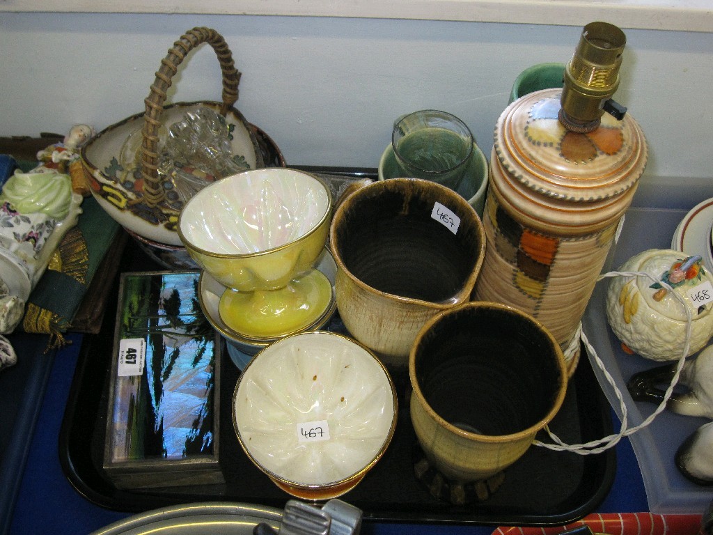 Appraisal: Tray lot of assorted ceramics etc - butterfly wing box