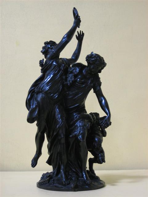 Appraisal: BRONZE GROUP OF DANCING BACCHANTES and a young satyr After