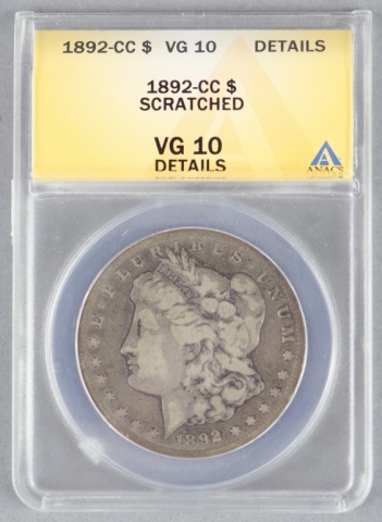 Appraisal: Very Scarce -CC Morgan DollarCertified and graded VG details scratch