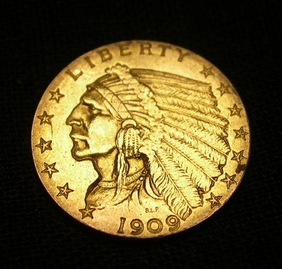 Appraisal: Indian gold coin XF details but ex jewelry