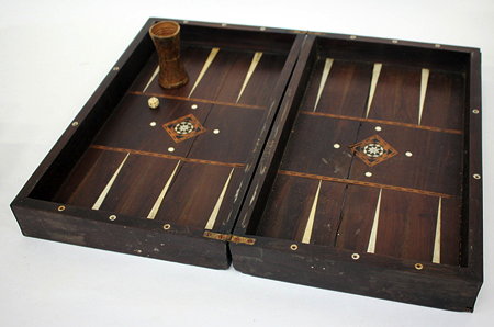 Appraisal: A TH CENTURY ANGLO INDIAN ROSEWOOD FOLDING CHESS BOARD with