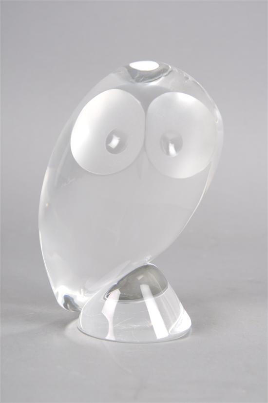 Appraisal: A Steuben Glass Owl Height of first inches