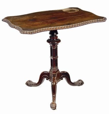 Appraisal: A George IV carved rosewood tripod table attributed to Gillows