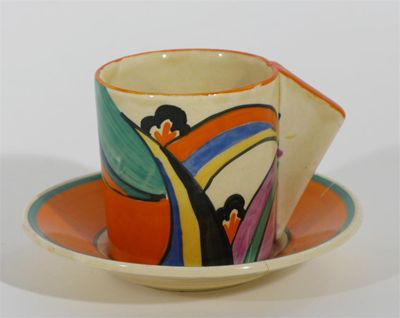 Appraisal: Comets' a Clarice Cliff Fantasque Bizarre Conical coffee can and