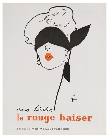 Appraisal: Gruau Rene Renato de Zavagli - LE ROUGE BAISER lithograph