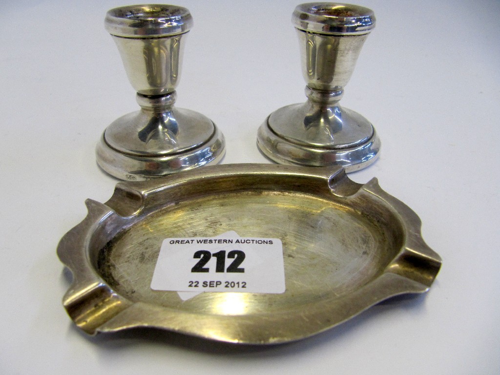 Appraisal: A lot comprising a pair of silver candl