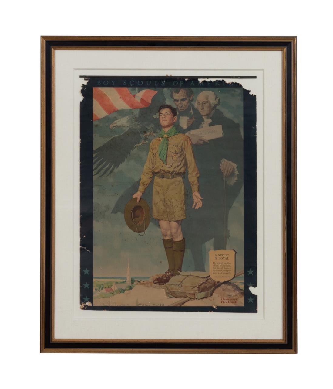 Appraisal: GOV SANDERS SIGNED BOY SCOUT CALENDAR After Norman Rockwell American