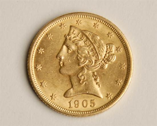 Appraisal: Coronet Five Dollar Gold Piece