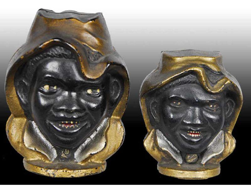 Appraisal: Lot of Cast Iron -Face Black Man Still Banks Description