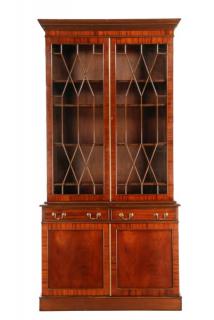 Appraisal: Regency Style Tall Mahogany Bookcase English th century A mahogany