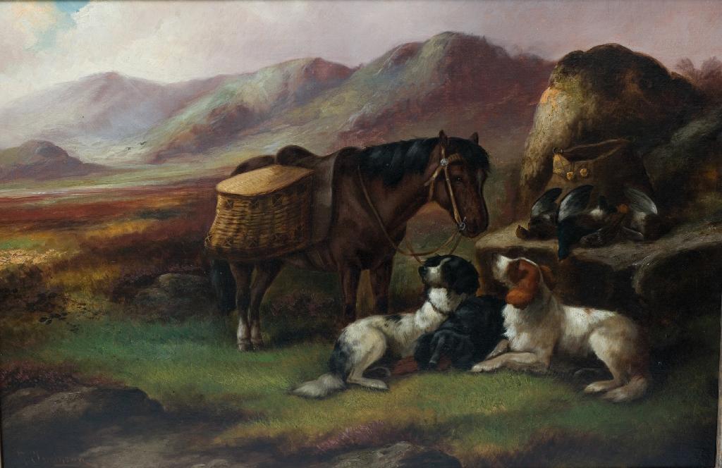 Appraisal: ROBERT CLEMINSON exh - PONY AND DOGS WITH THE DAY'S