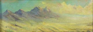 Appraisal: Xavier Martinez American - Windswept Mountains oil on board signed