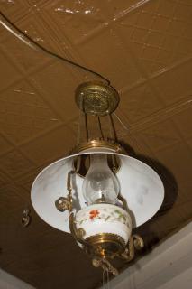 Appraisal: Aesthetic Kerosene Kitchen Light Currently with Electric Bulb dropped from