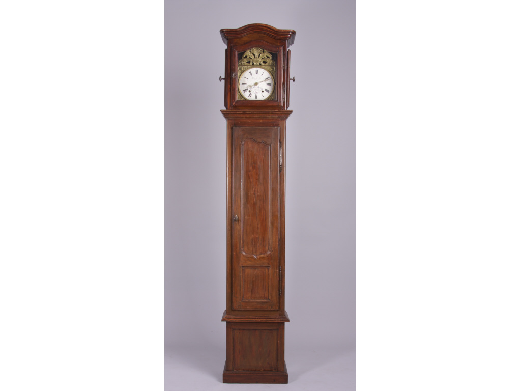 Appraisal: French Tall Case Clock th c fruitwood Kienzler Freres A'Moulins