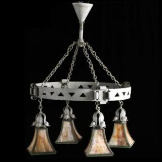 Appraisal: Arts and Crafts Chandelier early th century painted metal four