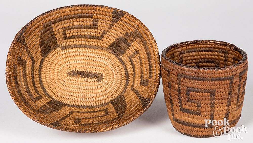 Appraisal: Two Southwestern Indian coiled baskets Two Southwestern Indian coiled baskets