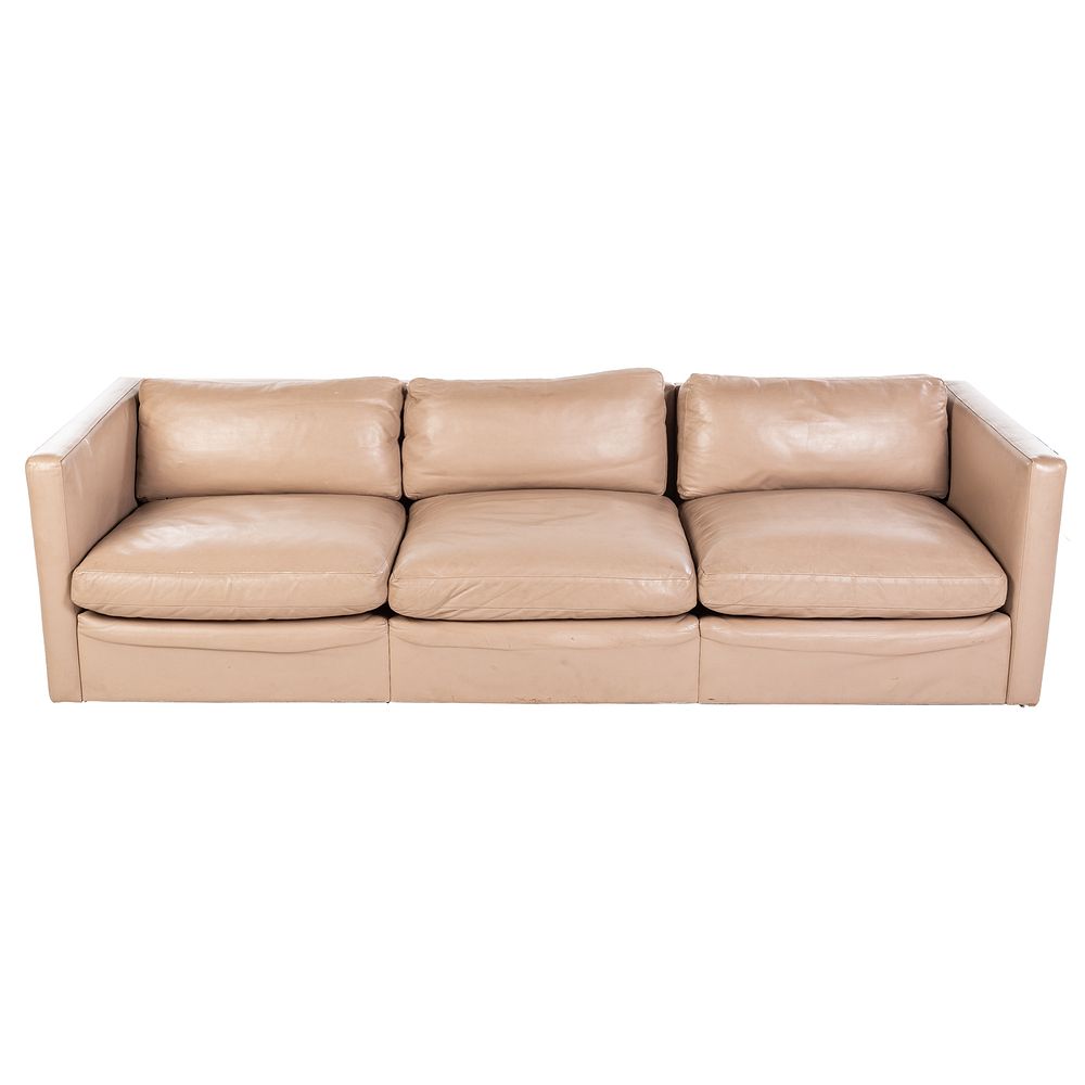 Appraisal: Knoll Contemporary Leather Sofa Designed by Charles Pfister for Knoll