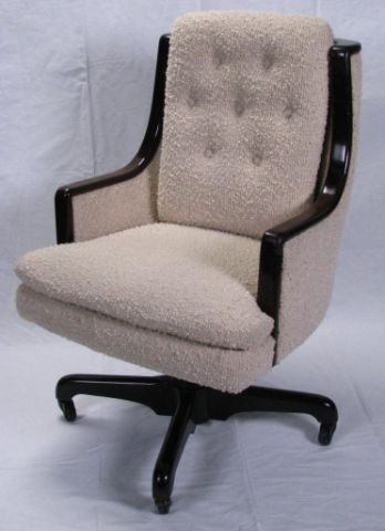 Appraisal: Upholstered Executive Office Chair with walnut frame and base removable