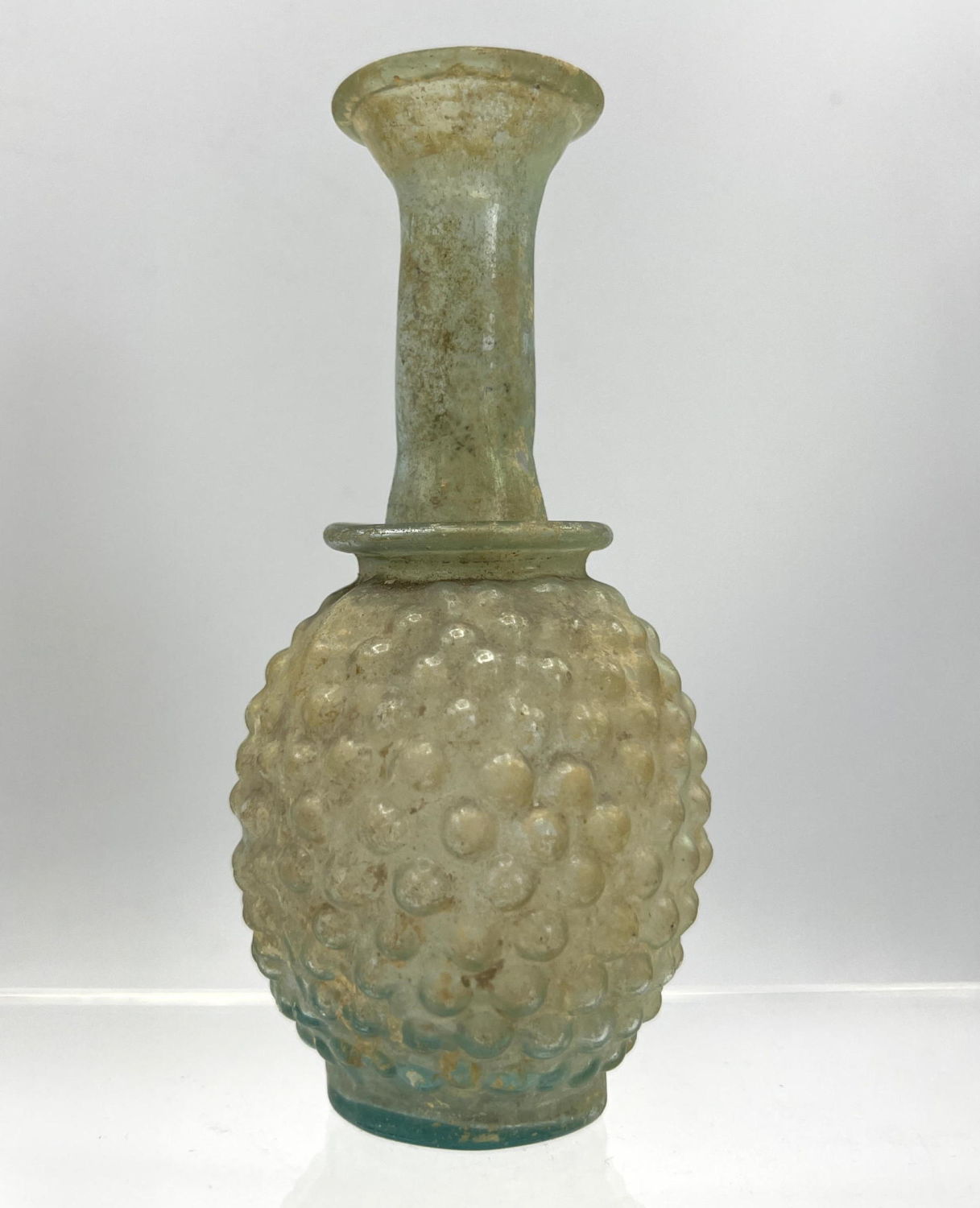 Appraisal: Dimpled vase vessel Ancient Roman glass with raised nubs Dimensions