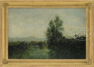 Appraisal: CHARLES FRANCOIS DAUBIGNY French - BARBIZON LANDSCAPE WITH DUCK POND