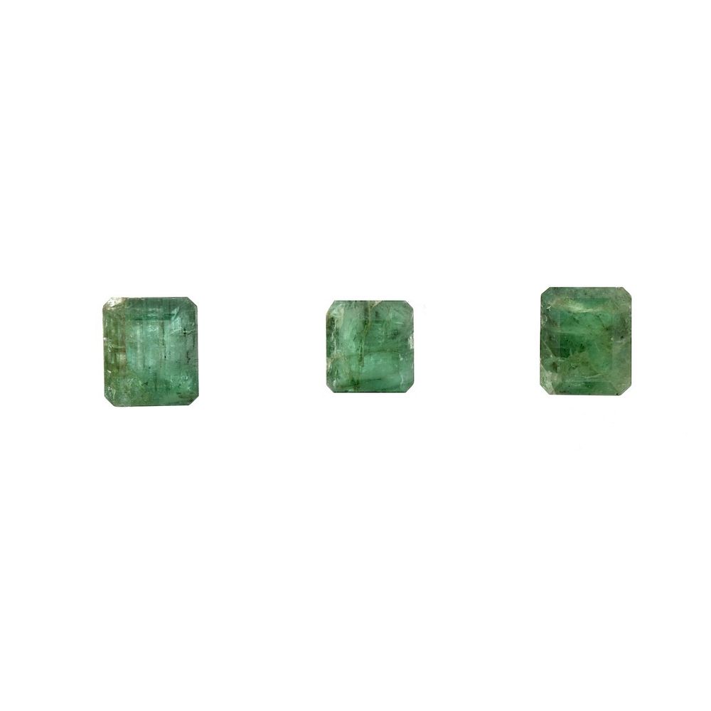 Appraisal: Three GIA Certified Emeralds Three GIA Certified Emeralds This lot