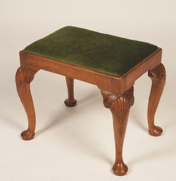 Appraisal: A GEORGE II STYLE STOOL with an upholstered drop-in seat