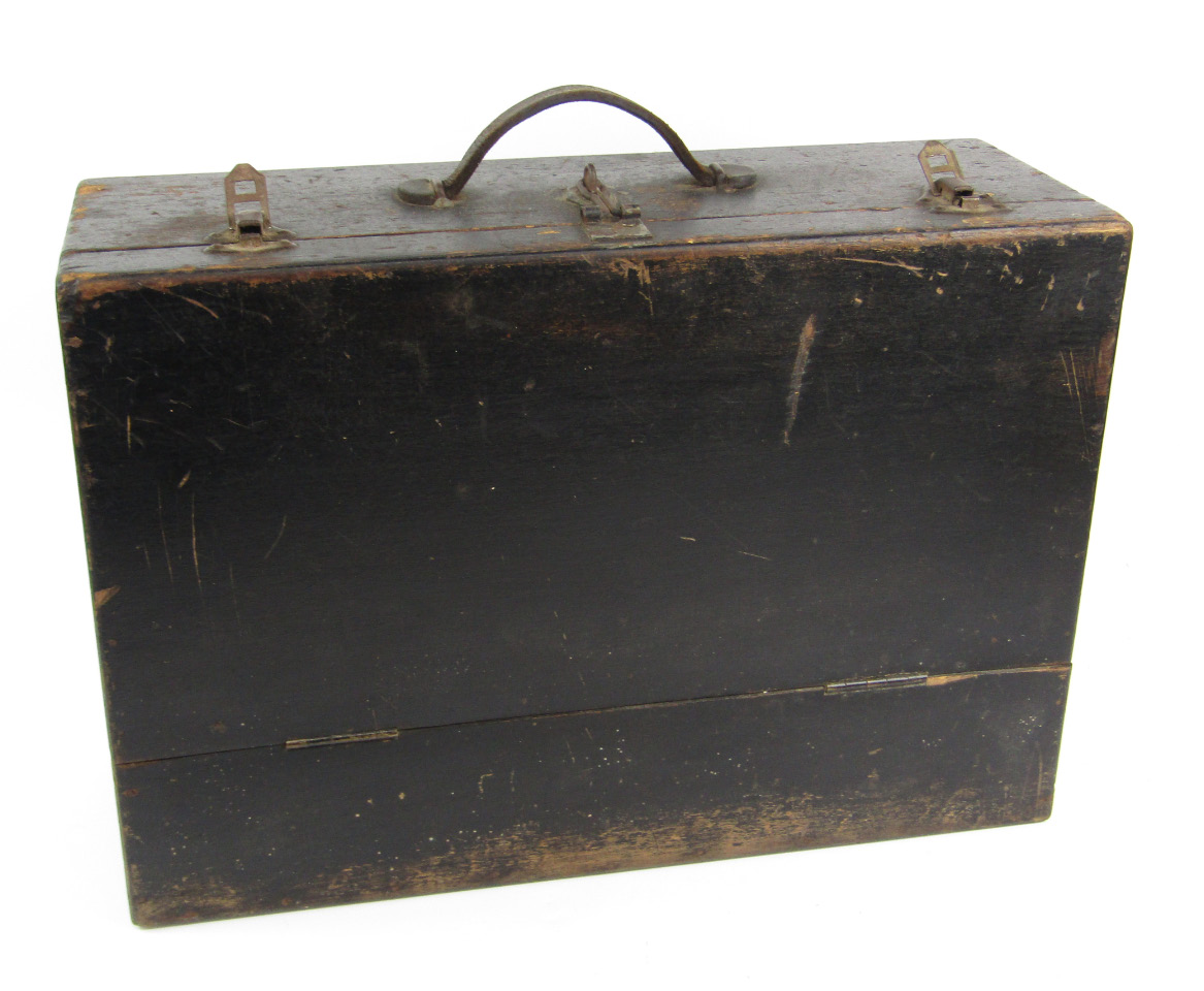 Appraisal: An ebonised carpenter's tool box cm x cm x cm