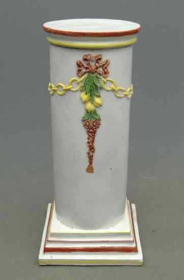 Appraisal: Majolica pedestal '' Ht Imperfections