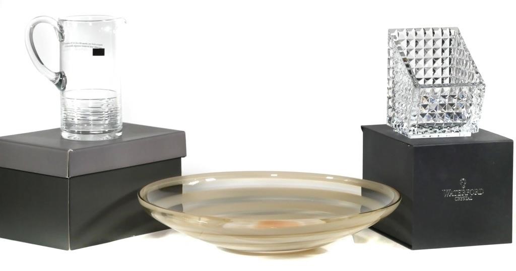 Appraisal: Three Waterford pieces including an Evolution centerpiece bowl a Michael