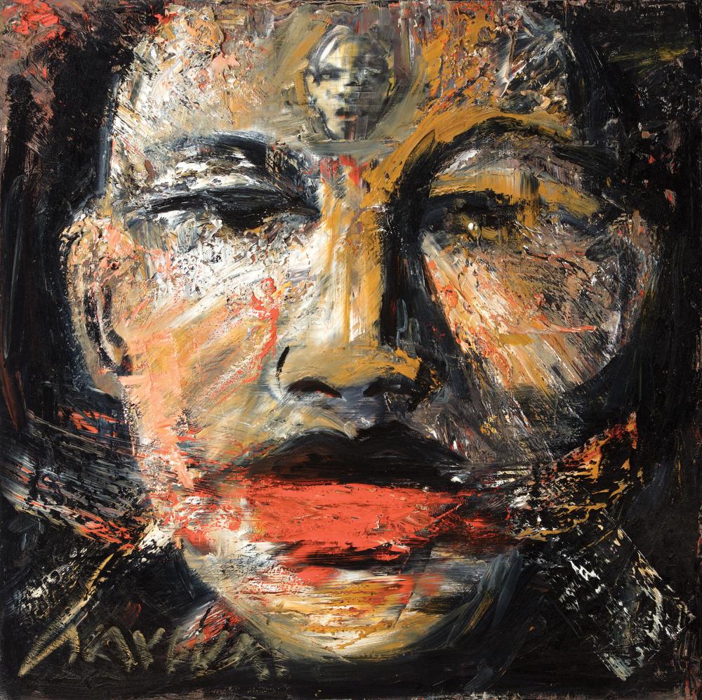 Appraisal: David Harouni Iranian New Orleans b Untitled Face within a