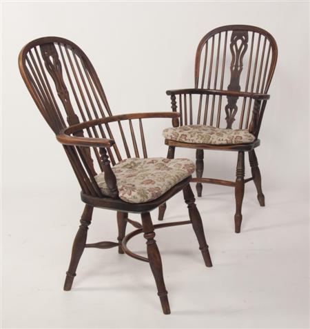 Appraisal: TWO VICTORIAN YEW WOOD AND ELM WINDSOR ARMCHAIRS CIRCA of