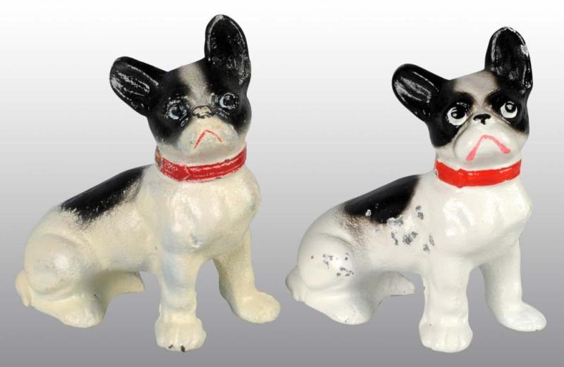 Appraisal: Lot of Cast Iron French Bulldog Paperweights Description Includes original