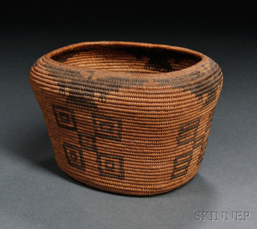 Appraisal: Chemehuevi Pictorial Coiled Basket decorated with four geometric designs below