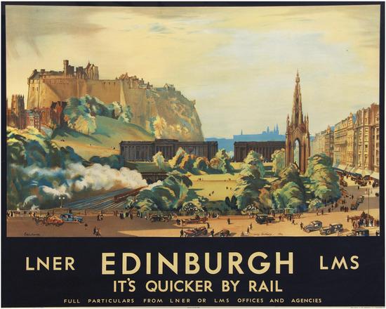 Appraisal: RUSHBURY Henry George Sir RA - EDINBURGH LNER LMS lithograph