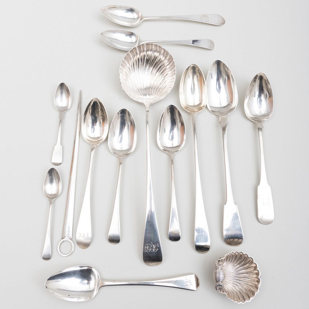 Appraisal: Group of British Silver Serving Wares Comprising A Victorian shell