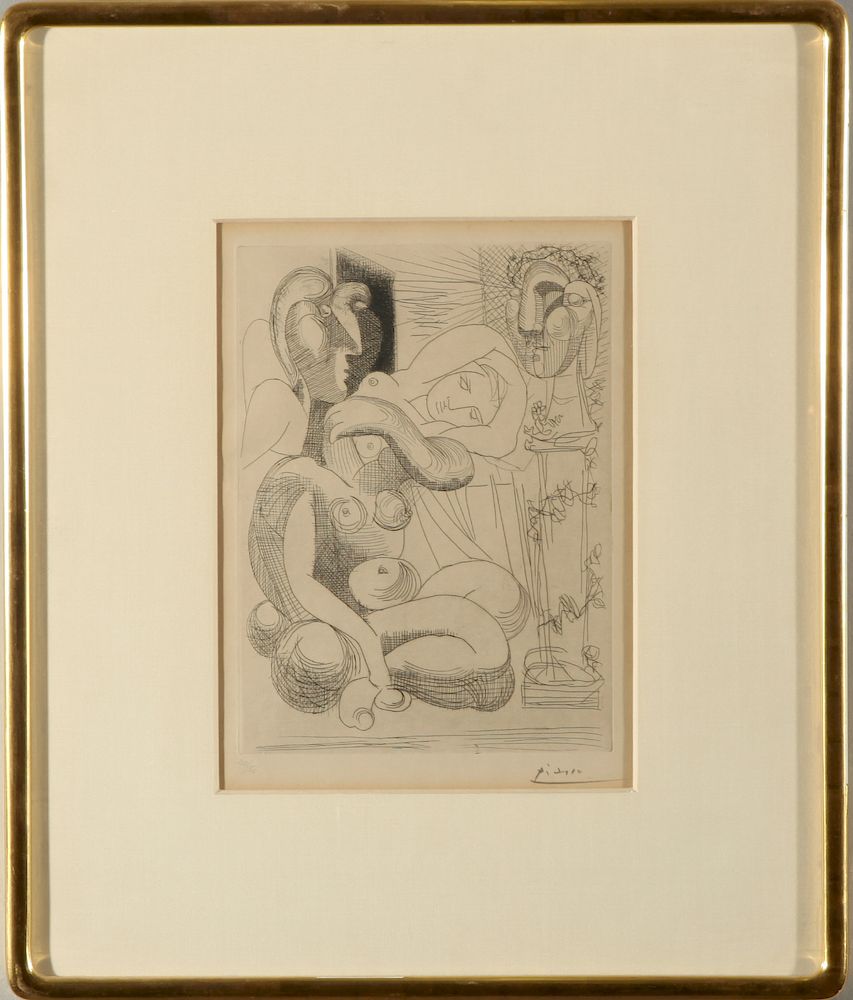 Appraisal: Pablo Picasso Dormeuse Et Sculptures Etching Pablo Picasso Spanish -