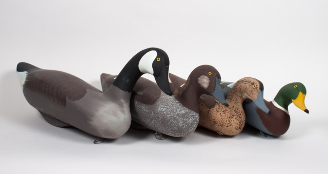 Appraisal: Four carved wood duck decoys dated by Captain Harry Jobes