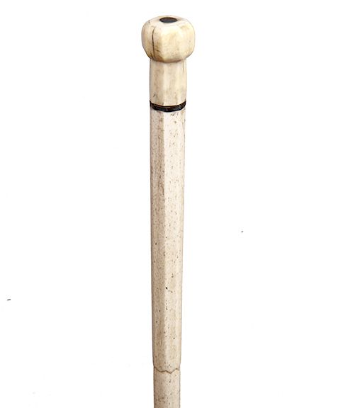 Appraisal: Nautical Scrimshaw Whalebone Cane- Exclusive on Bidsquare Nautical Scrimshaw Whalebone