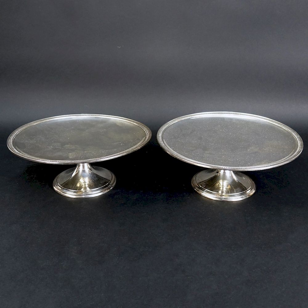 Appraisal: Tiffany Co Compotes Pair of Tiffany Co Art Deco Sterling