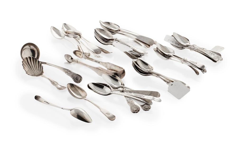 Appraisal: Various groups of Georgian and other silver teaspoons one set