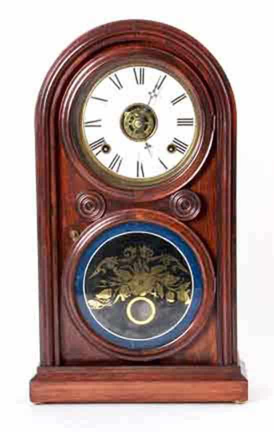 Appraisal: Ingraham Clock Co Venetian model rosewood shelf clock circa round