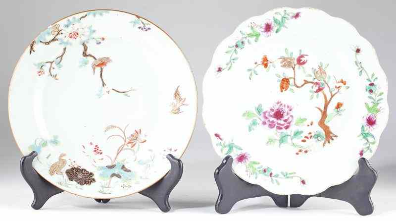 Appraisal: Two Chinese Export Porcelain Platescirca Famille Rose one retains old