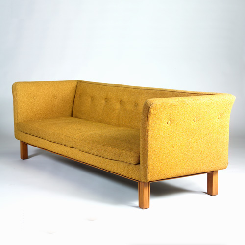 Appraisal: EDWARD WORMLEY DUNBAR Even-arm sofa with original gold-threaded tufted upholstery