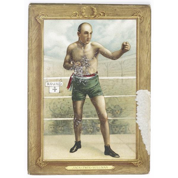 Appraisal: Three T Turkey Red Boxing Cards No Jack Johnson no