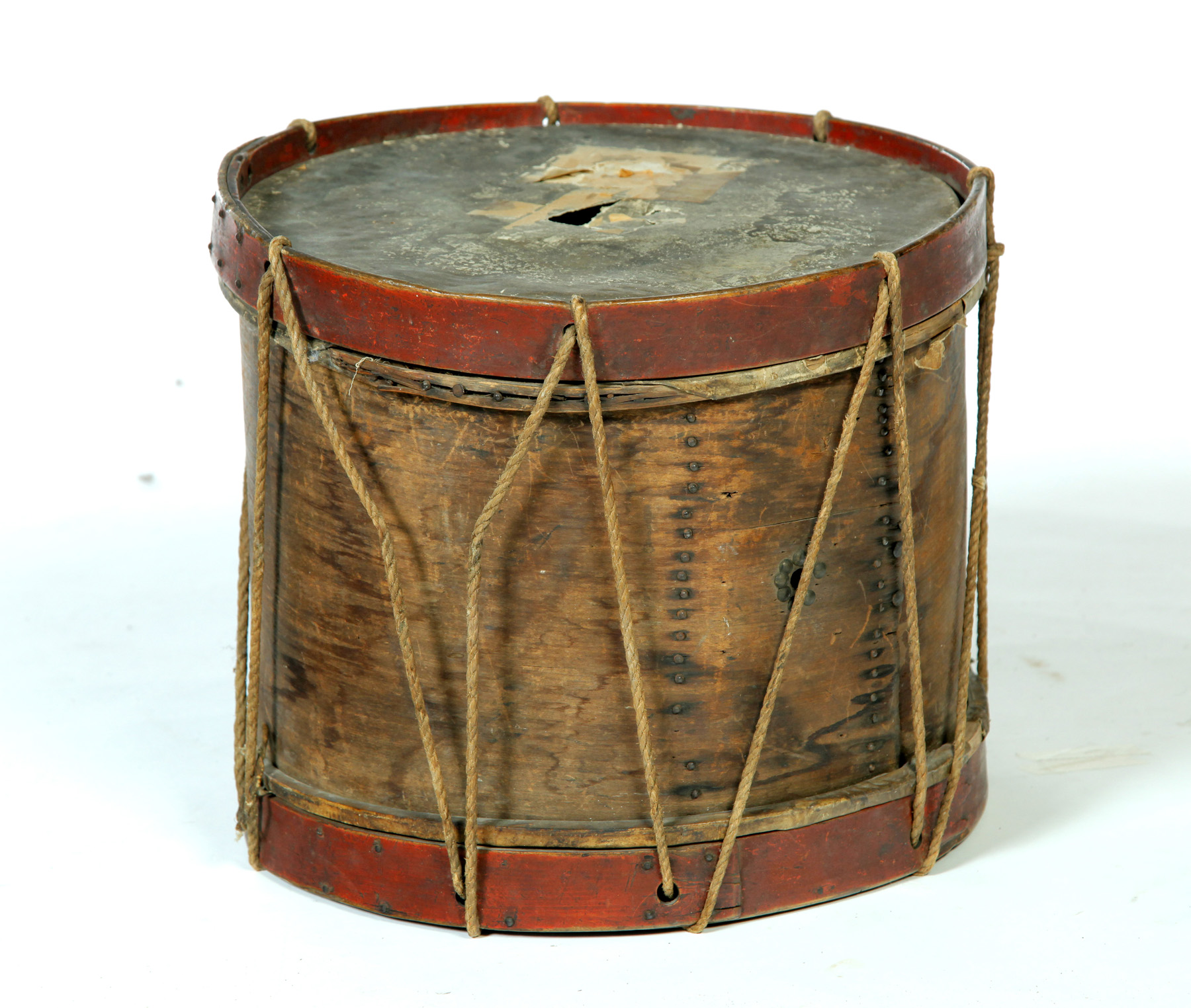 Appraisal: EARLY AMERICAN DRUM American nd quarter- th century Various woods